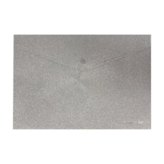 SOBRE PLASTICO TALBOT A4 C/BOTON GLITTER PLATEADO
