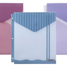 SOBRE PLASTICO C/BOTON P/ CARPETA N3 SURTIDOS 6PCS
