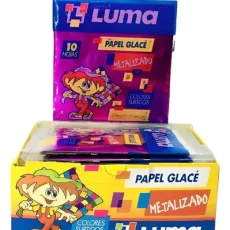 LUMA PAPEL GLACE METALIZADO 10X10CM 10HJS X 50 U