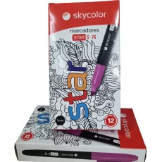 MARCADOR SKYCOLOR STAR S-76 FINO PTA REDONDA ROSA  X CAJA DE12 ESP