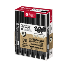 MARCADOR FILGO PERMANENTE 051 PUNTA BISELADA  X12U. NEGRO ESP