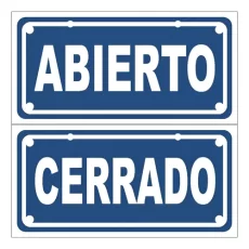 ABIERTO/CERRADO AZUL (12X23)