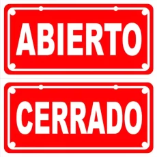 ABIERTO/CERRADO ROJO (12X23)