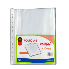 FOLIO A4 PESADO 40MC C/BANDA 11PERF X100 ESP